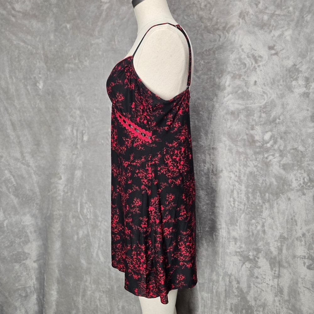 Y2K Donatella Slip Mini Dress Whimsigoth Night Gown Fairy Grunge Lace Strech Med - Picture 8 of 15